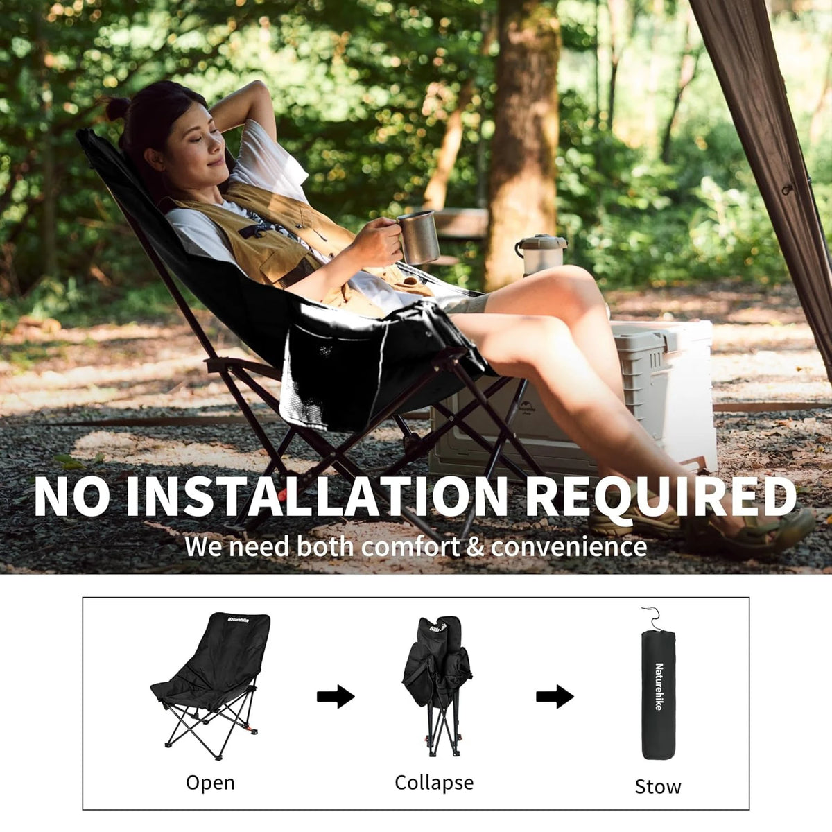 Naturehike Sea Star Recliner Moon Chair Two Position Adjustable Foldable