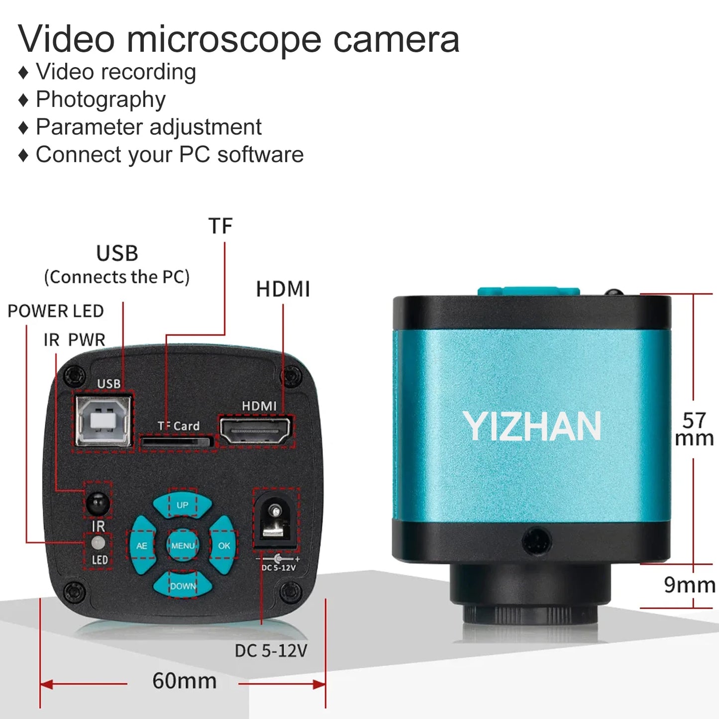 YIZHAN 48MP 4K Soldering Microscope With HDMI USB Camera