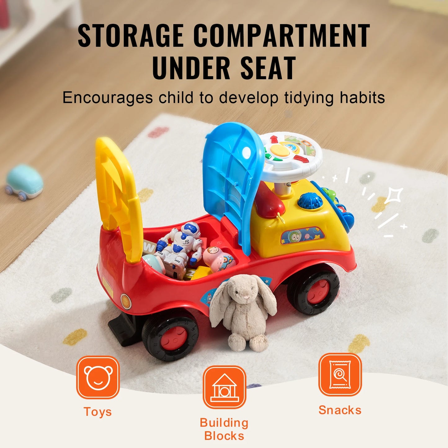 SucceBuy Toddler Ride On Push Car Sit To Stand Toy