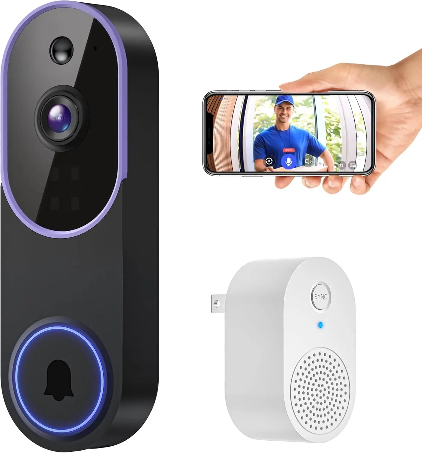 Smart Wireless Video Doorbell Camera With AI Human Detection
