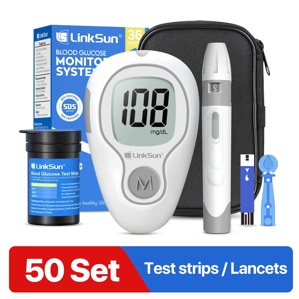 Linksun Blood Glucose Monitor G425 50 Strips Lancing Device