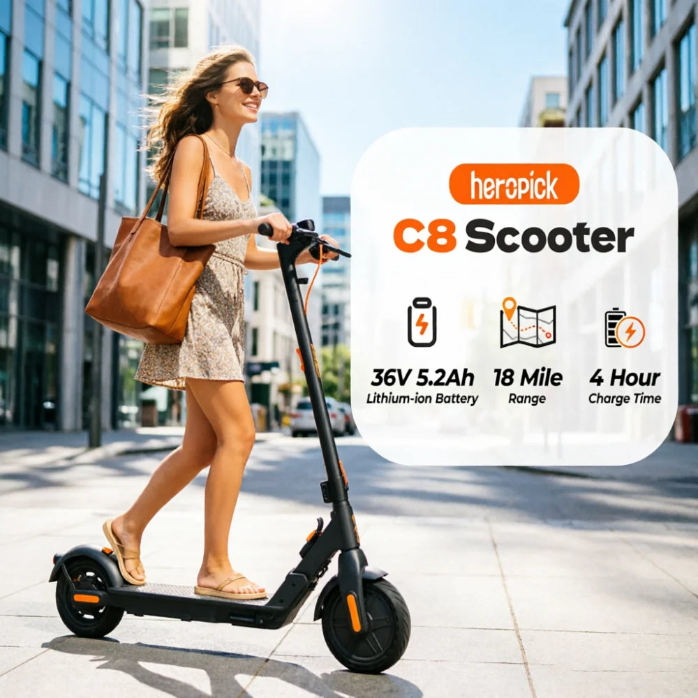 HeroPick C8 Adult Electric Scooter 350W Foldable 19 MPH