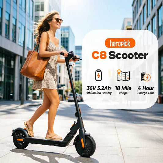 HeroPick C8 Adult Electric Scooter 350W Foldable 19 MPH