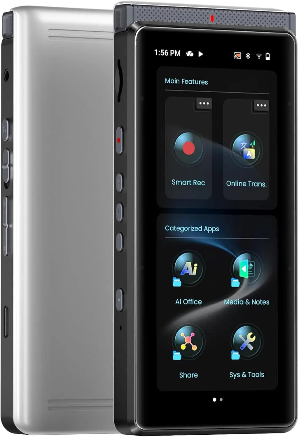 AI Voice Recorder With Offline Transcription Translation Summarize 64GB