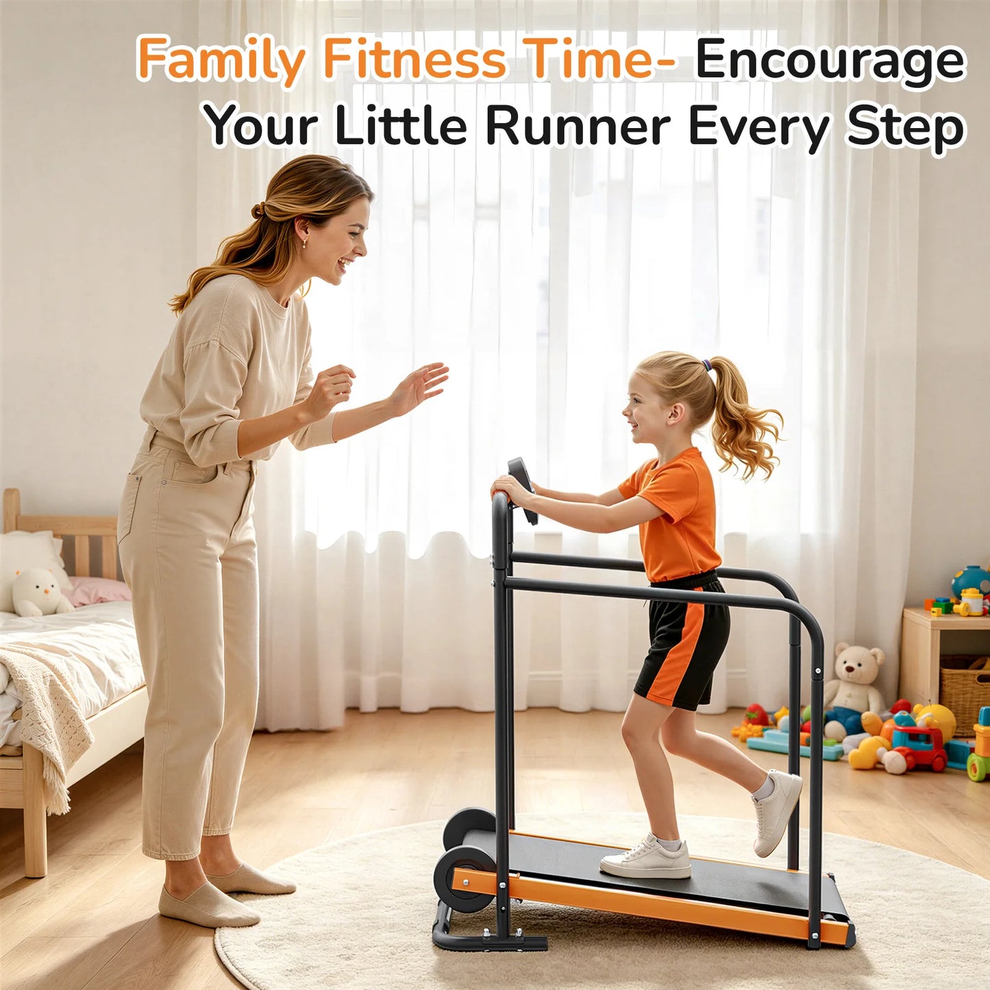 AKLUER Kids Walking Pad Treadmill Self Propelled Exercise Toy