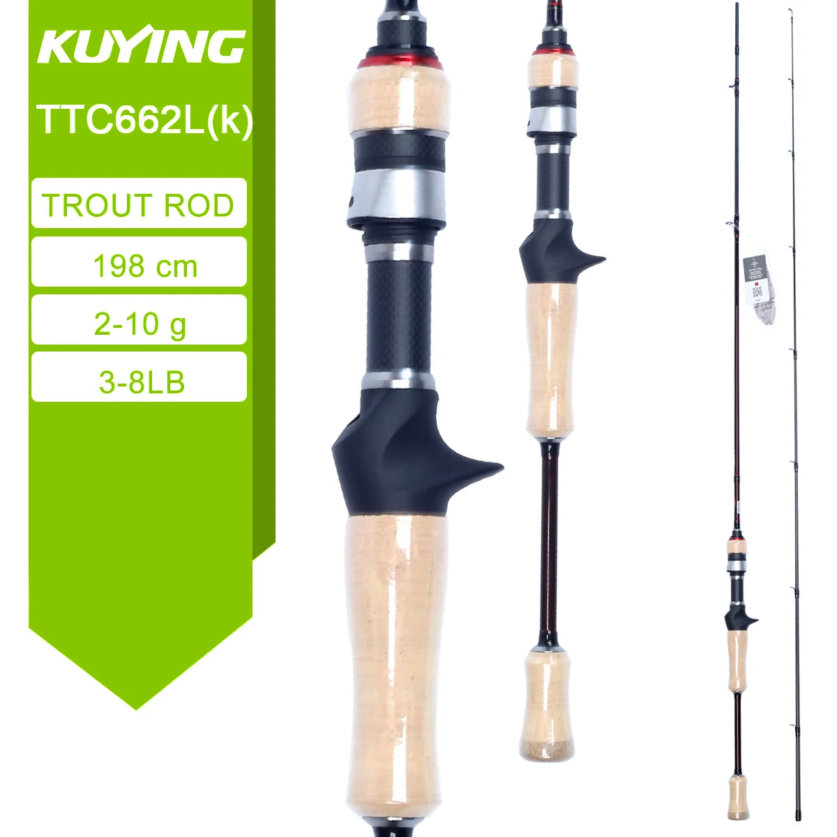 Kuying Teton Carbon Fishing Rod Casting Spinning Lure River Stream