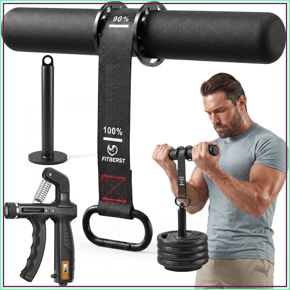 Wrist Roller And Grip Trainer Set For Forearm Strength