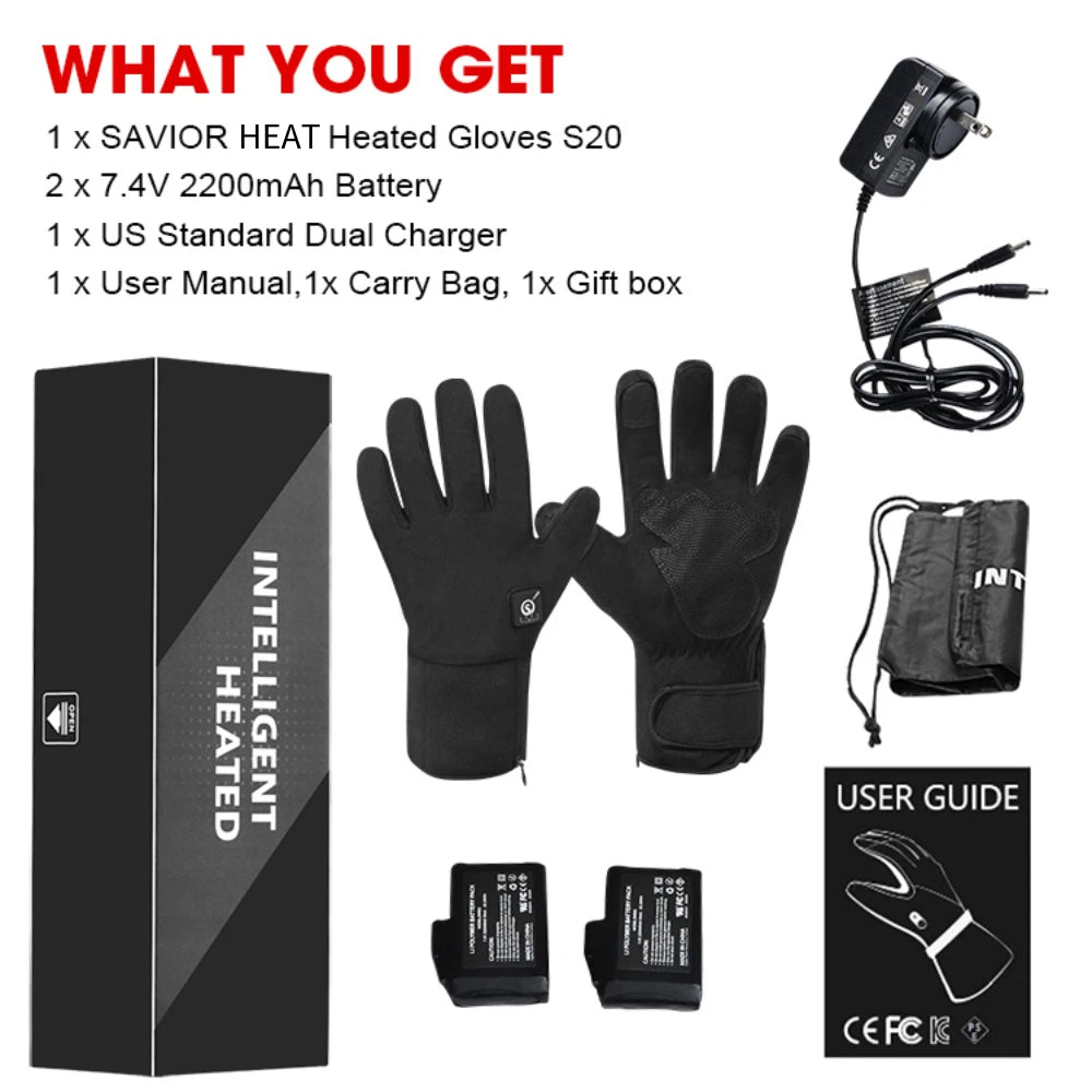 Savior Heat Winter Heated Gloves For Skiing And Outdoors