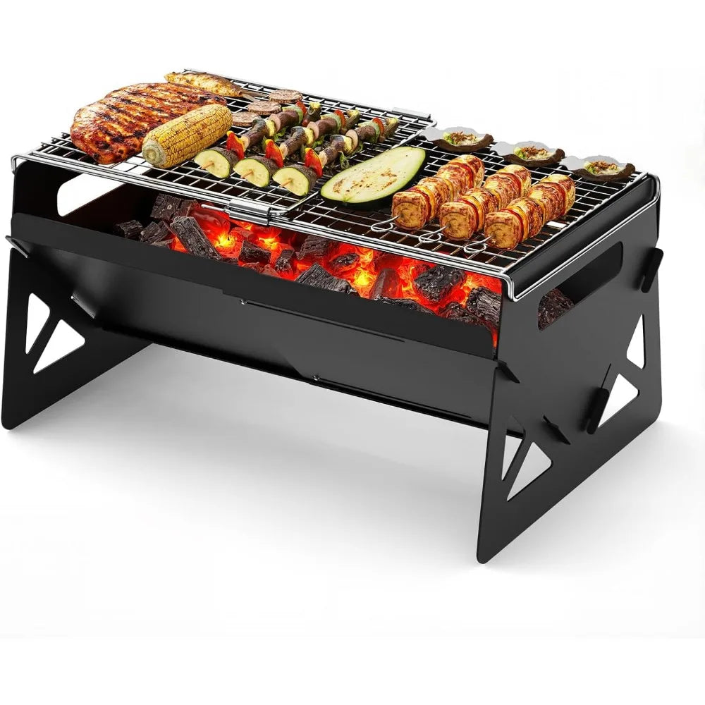 XIUWO Folding Portable Charcoal Grill With Carry Bag Outdoor Cooking