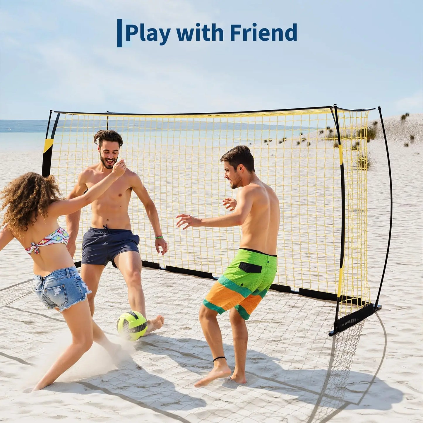 HiMISS Portable Soccer Goal With Foldable Metal Frame And Bag