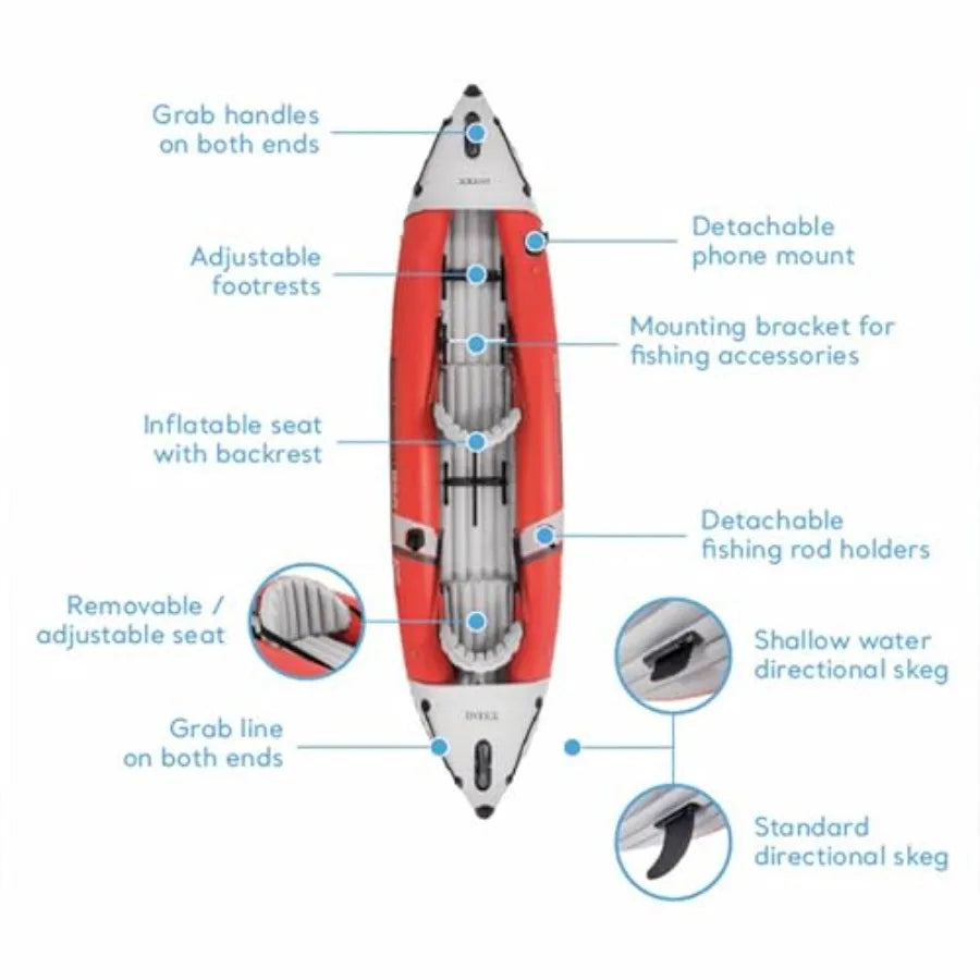 Excursion Pro K2 Inflatable Kayak Set With Deluxe Seat