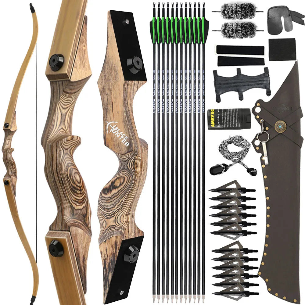 60 Inch Takedown Recurve Bow With Arrows For Hunting And Training