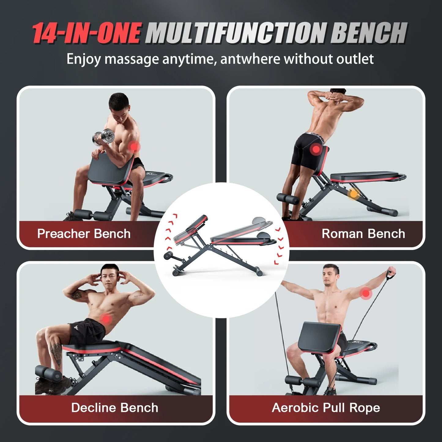 Foldable 14-In-1 Dumbbell Bench With 1000 Lb Capacity