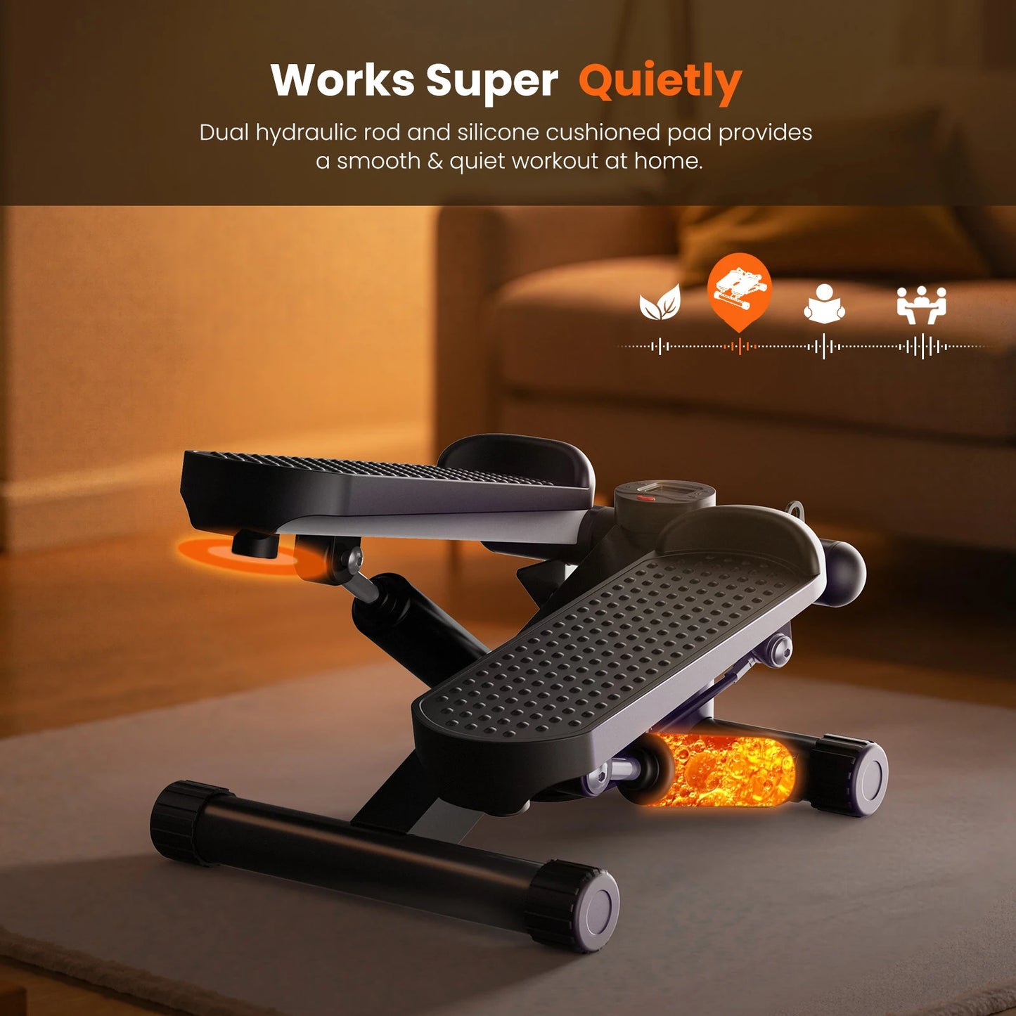 JHK Mini Stepper With Resistance Bands 300 Lbs Weight Capacity