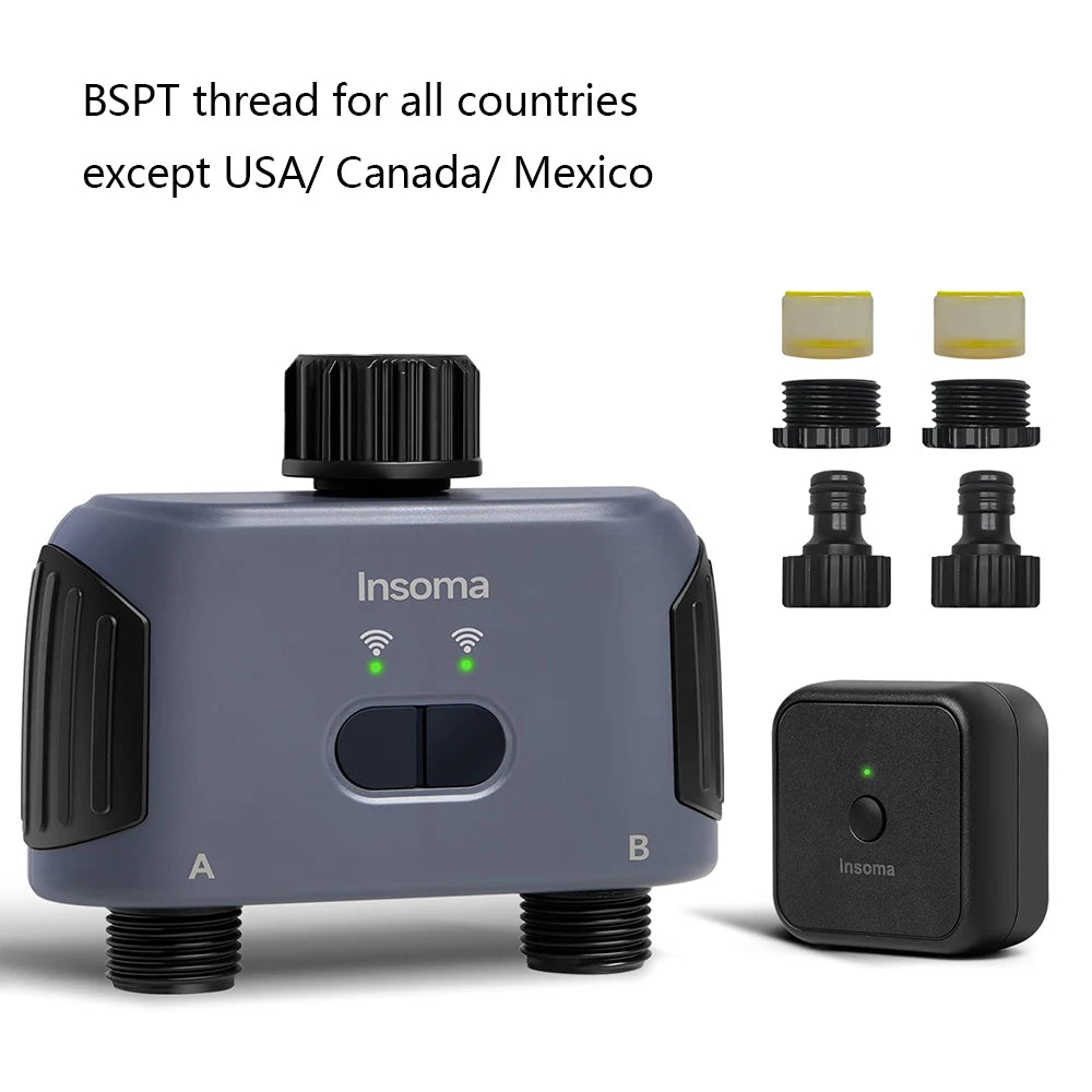Insoma Zigbee WiFi Water Timer For 2-Outlet Garden Irrigation Alexa