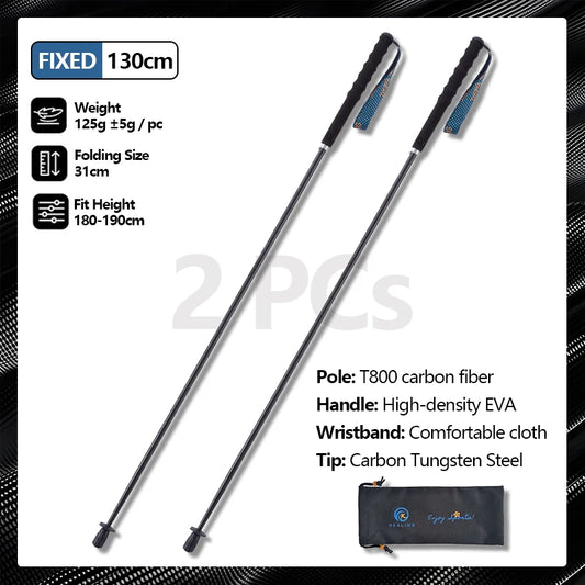 Okhealing T800 Carbon Fiber Trekking Poles Collapsible Hiking Sticks
