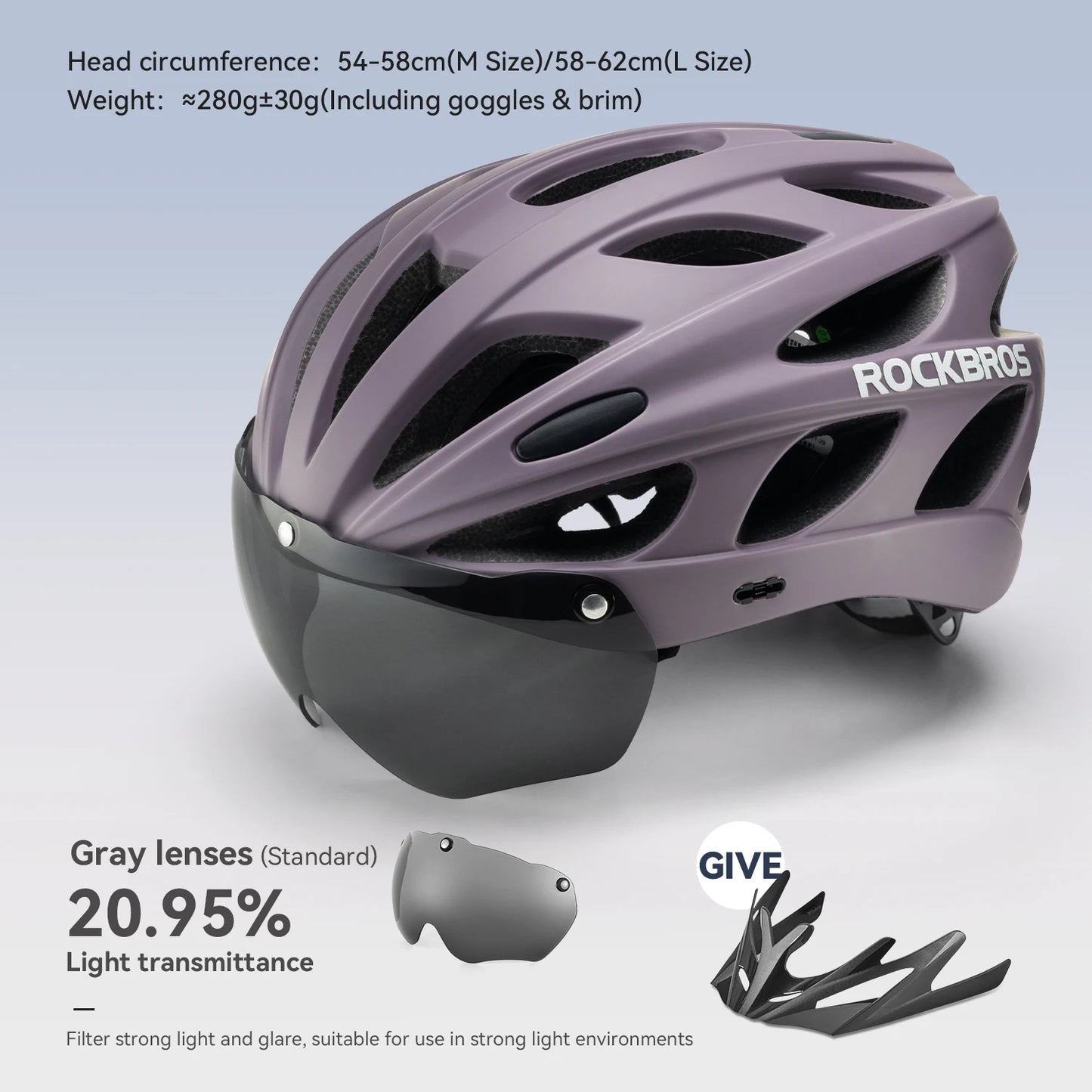 ROCKBROS Cycling Helmet With Integrated Goggles For MTB And Road