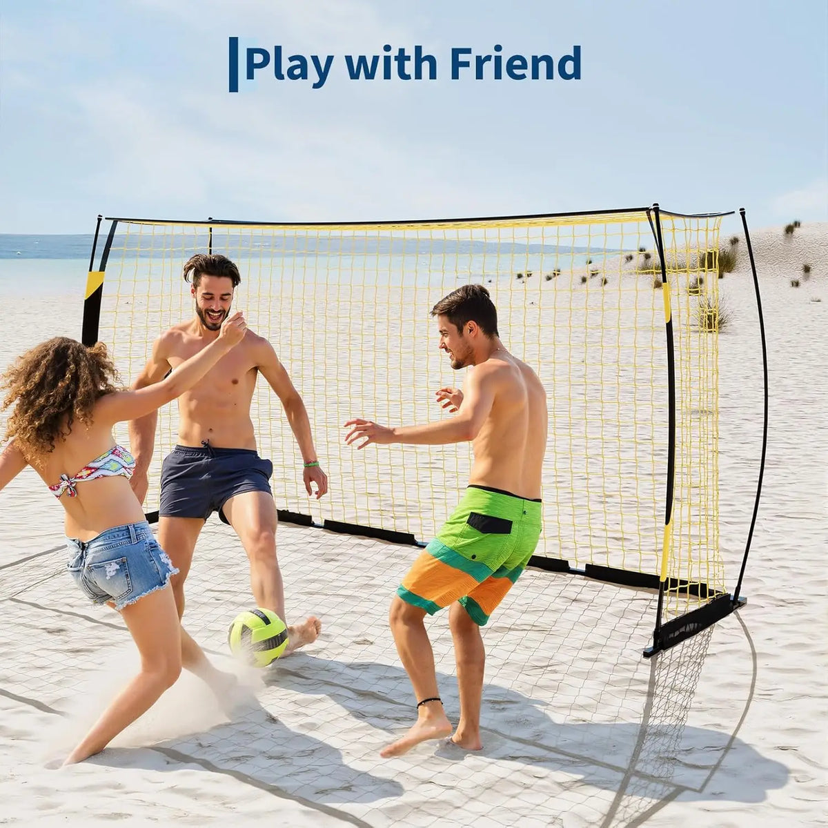 Portable Heavy Duty Soccer Goal Metal Frame Mesh Rebounder Net With Carry Bag