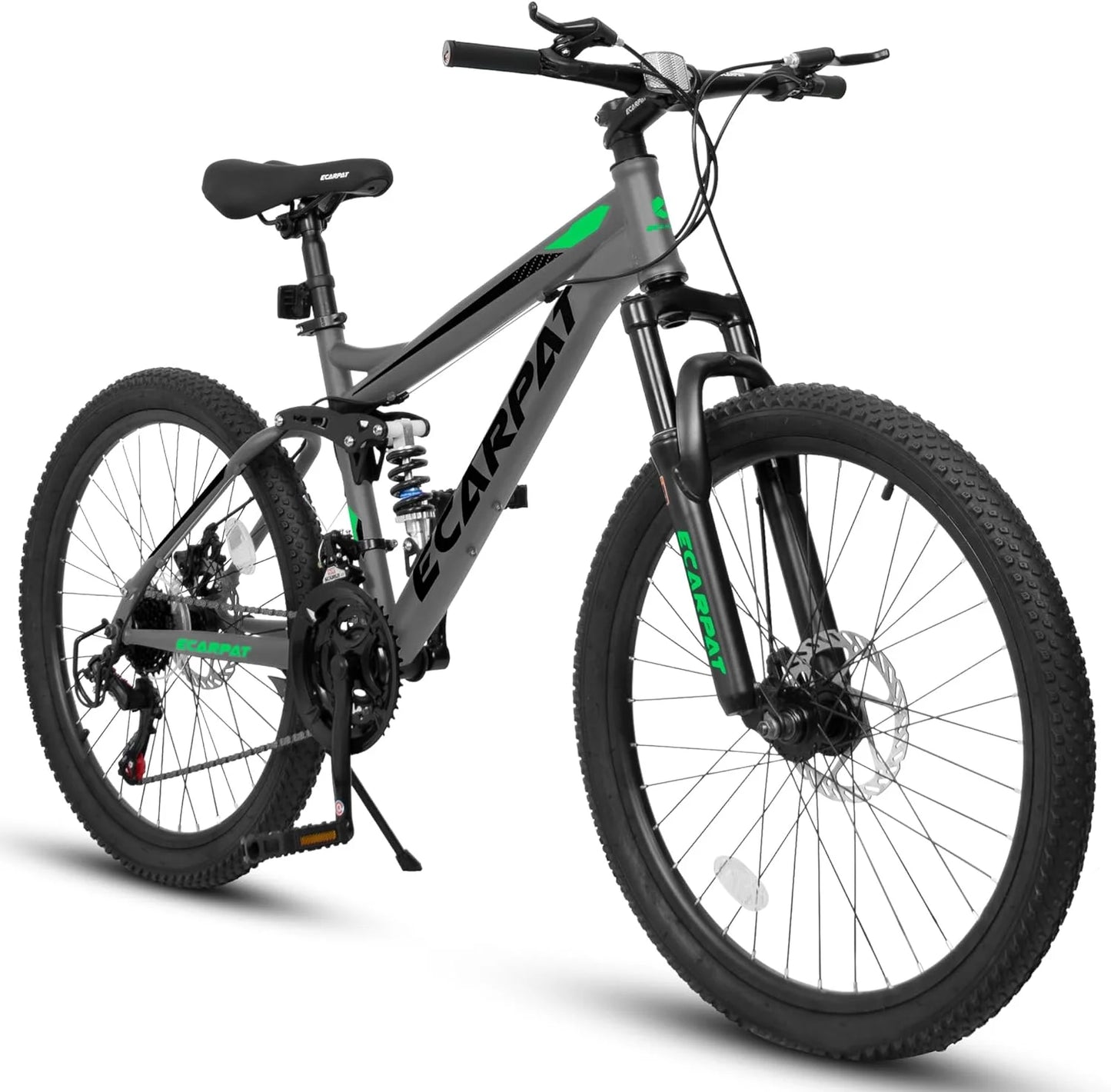 Ecarpat Dual Full Suspension Mountain Bike With 21Speed Disc Brakes