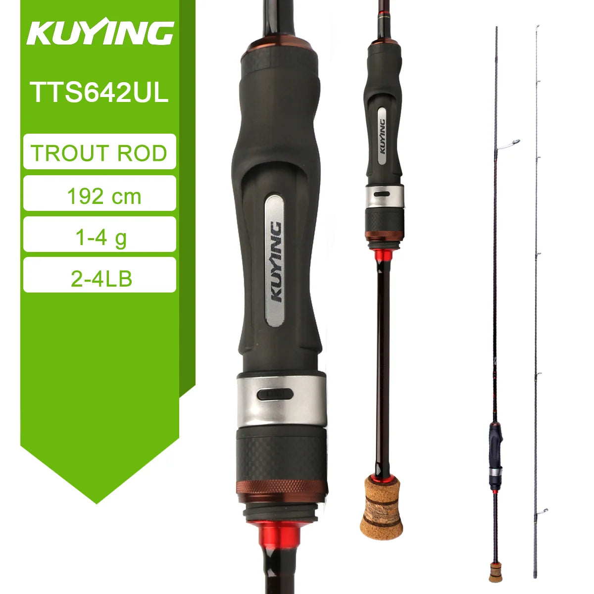 Kuying Fast Carbon Fiber Spinning Casting Lure Rod Graphite Construction