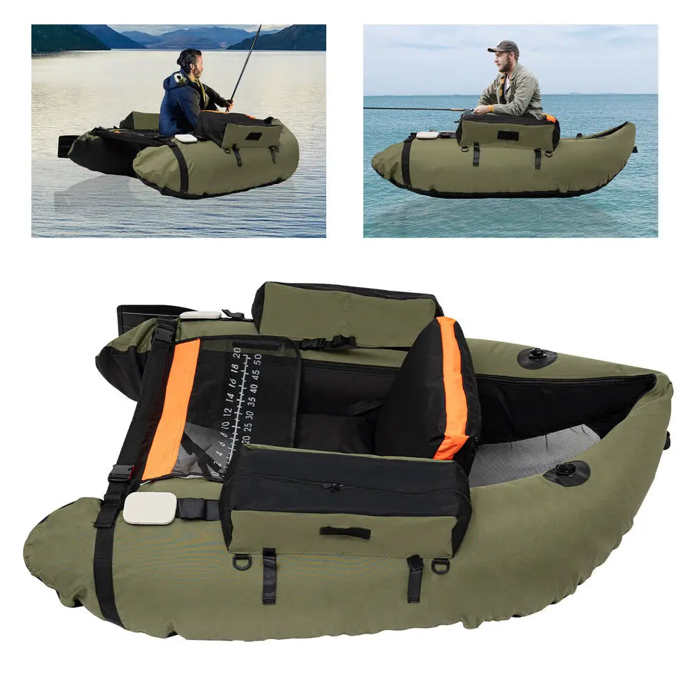 Outdoor Inflatable Fishing Boat With Adjustable Backrest 130kg Load