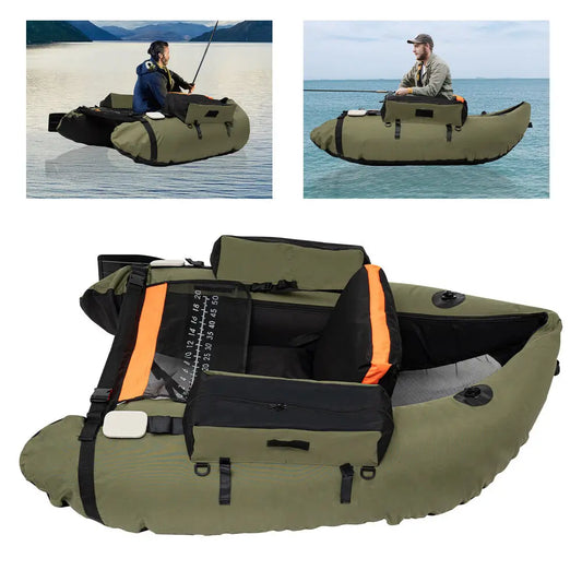 Outdoor Inflatable Fishing Boat With Adjustable Backrest 130kg Load