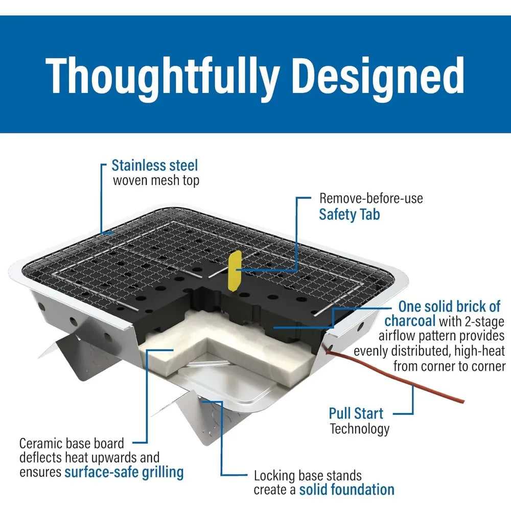 XIUWO Pull Start Portable Charcoal Grill Ready In 5 Minutes