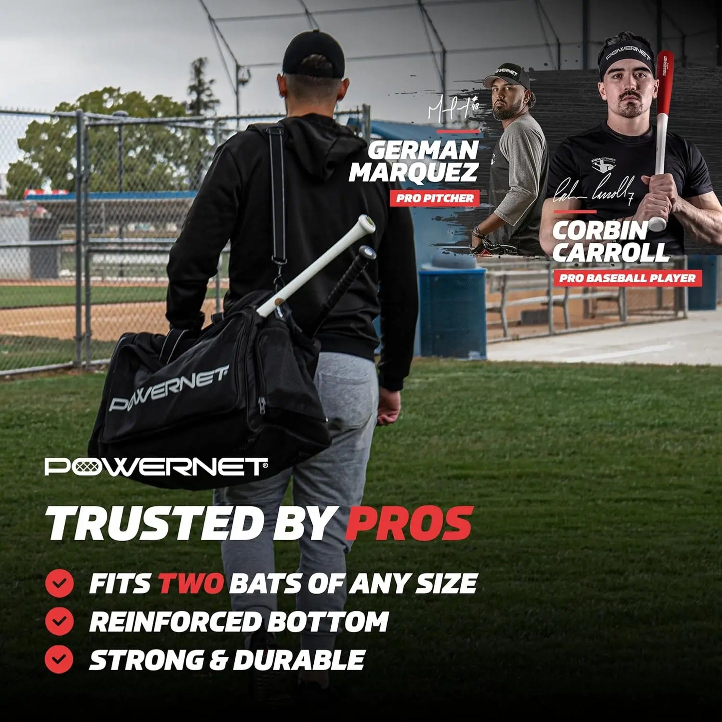 Duffle Bag For Baseball And Softball Gear With Bat Sleeves