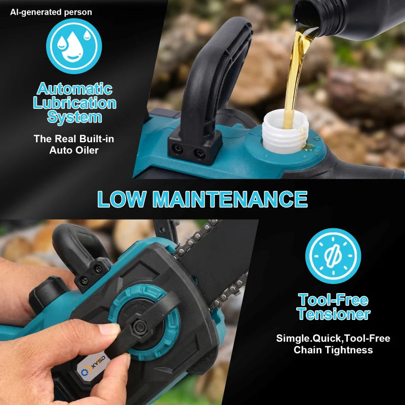 XYSD 21V Cordless Electric Chainsaw With 2x3000mAh Batteries