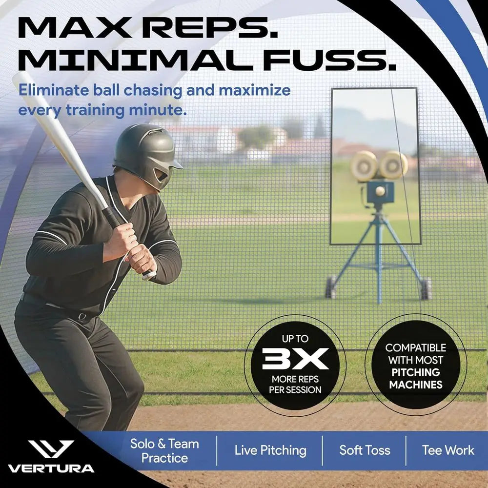 Portable Baseball Batting Cage With Easy Setup 3 Ply Net