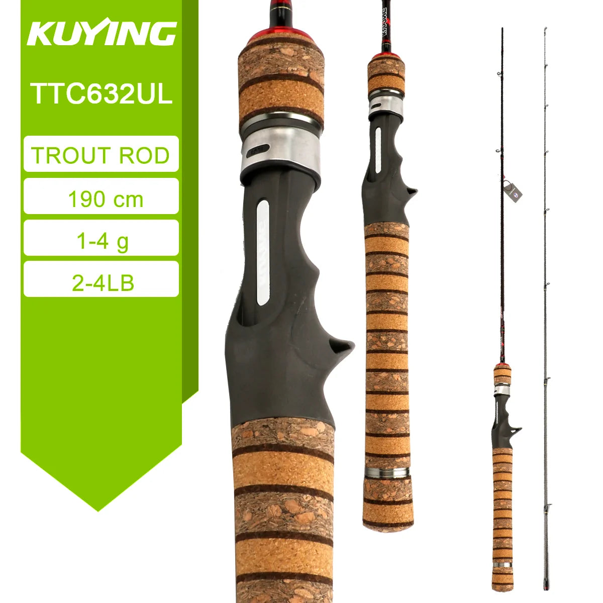 Kuying Teton Carbon Fishing Rod Casting Spinning Lure River Stream