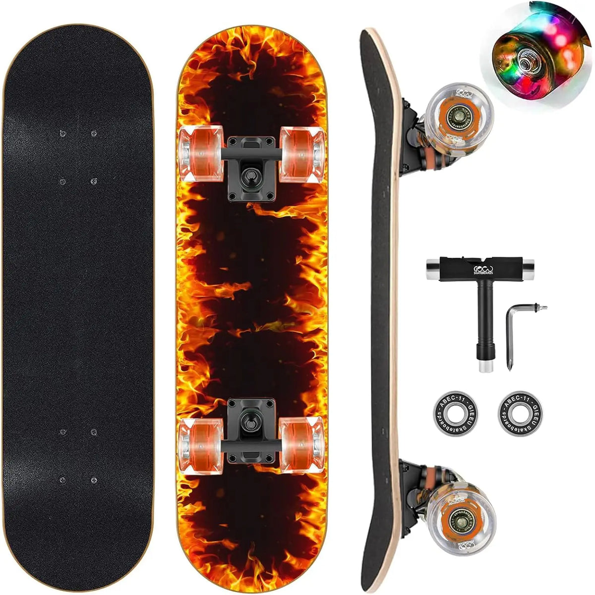 YTYIN Dual Dragon Skateboard With Flashing Wheels For All Ages