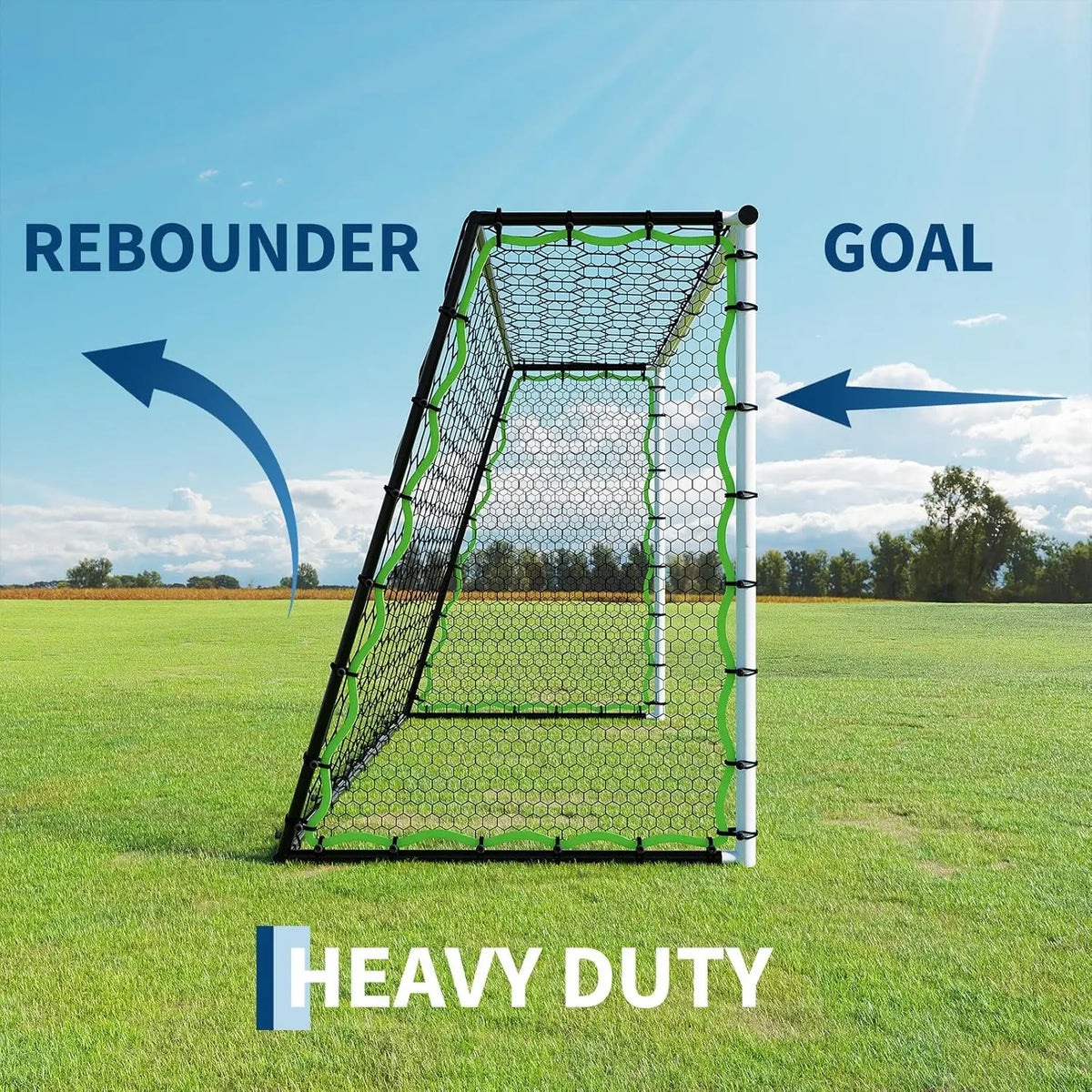 Portable Heavy Duty Soccer Goal Metal Frame Mesh Rebounder Net With Carry Bag