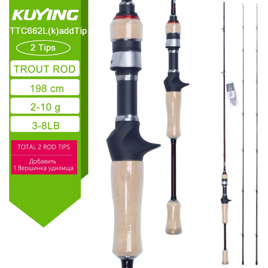 Kuying Fast Carbon Fiber Spinning Casting Lure Rod Graphite Construction