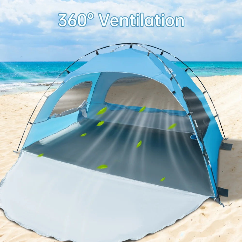 Night Cat Beach Tent Sunshade Shelter For Two To Four