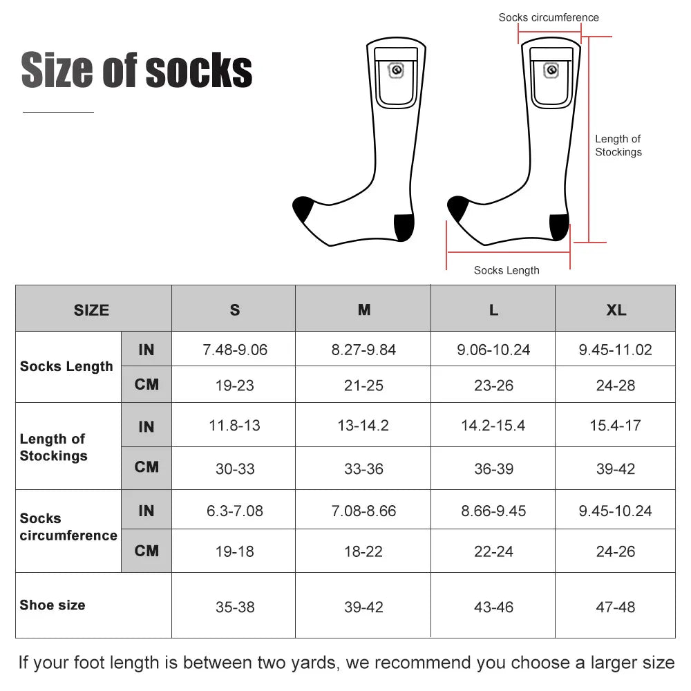 Snow Deer Rechargeable Heated Socks 2200mAh Outdoor Warmth