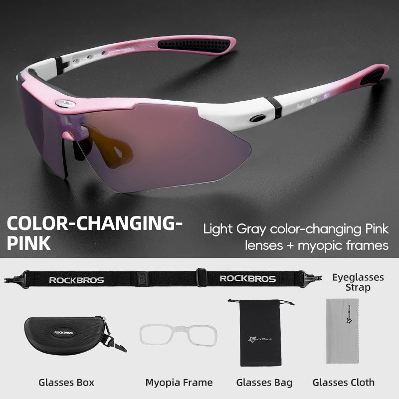 ROCKBROS Photochromic Cycling Glasses UV400 Sunglasses For Men Women