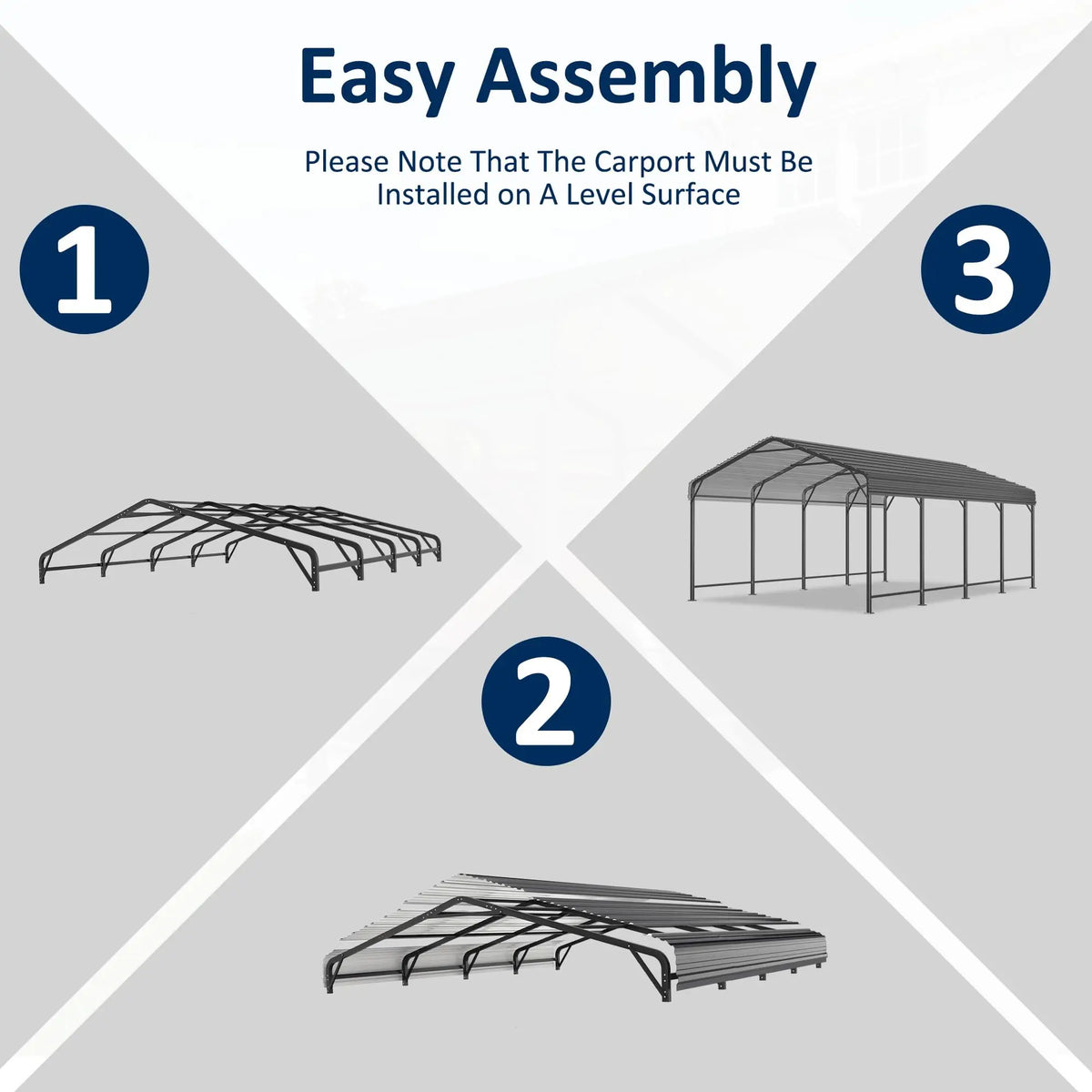 VIWAT Heavy Duty Metal Carport For Patio Or Garden