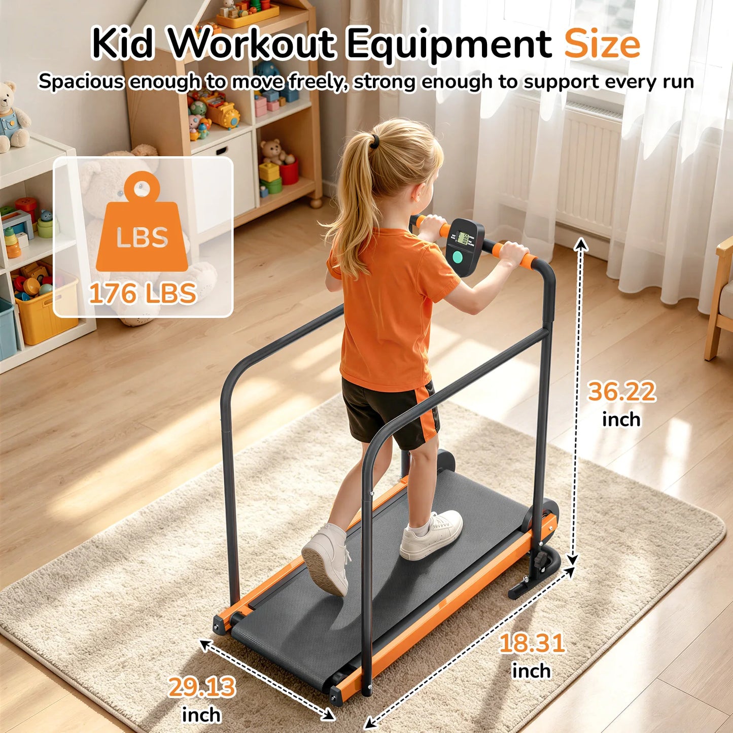 AKLUER Kids Walking Pad Treadmill Self Propelled Exercise Toy