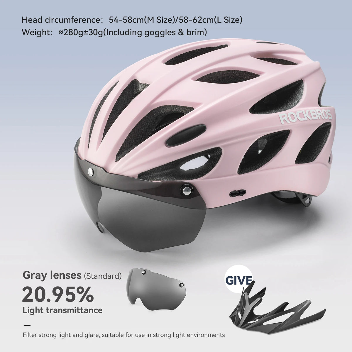 ROCKBROS Cycling Helmet With Integrated Goggles For MTB And Road