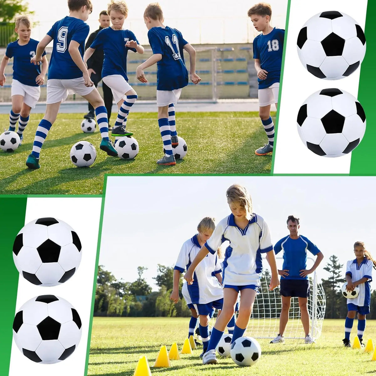 YTYIN Deflated Soccer Balls With Pumps Bundle Kit