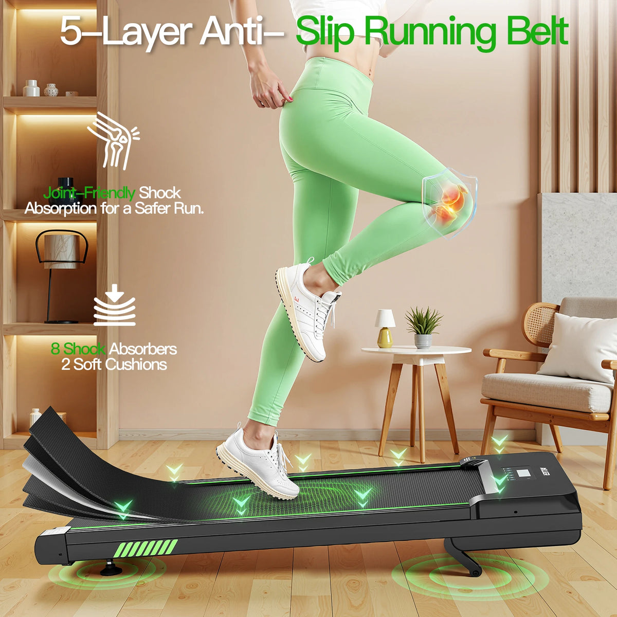 AKLUER Walking Pad With Auto Incline And Bluetooth Speaker