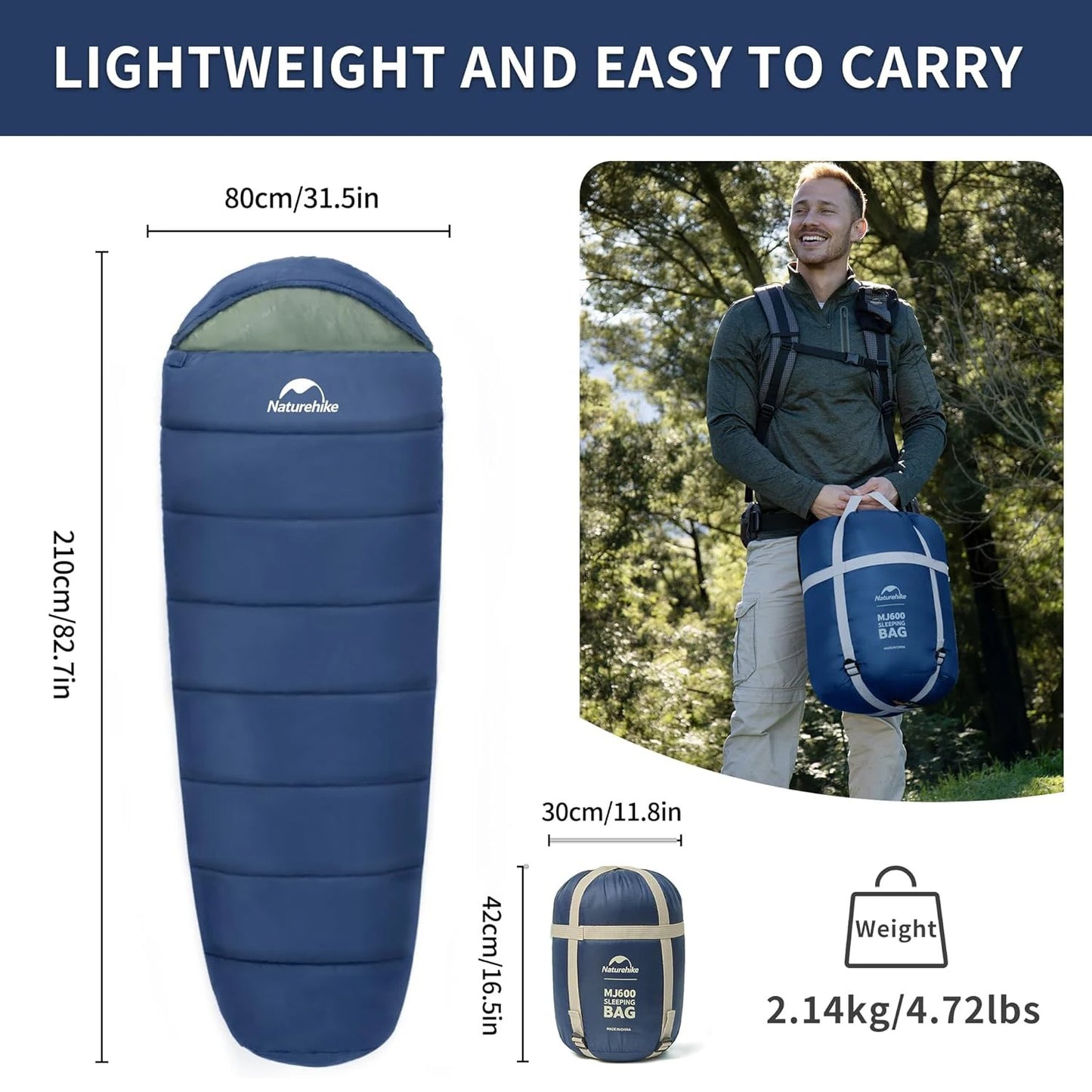 Naturehike Ultra Winter Mummy Sleeping Bag For Adults MJ300 MJ600