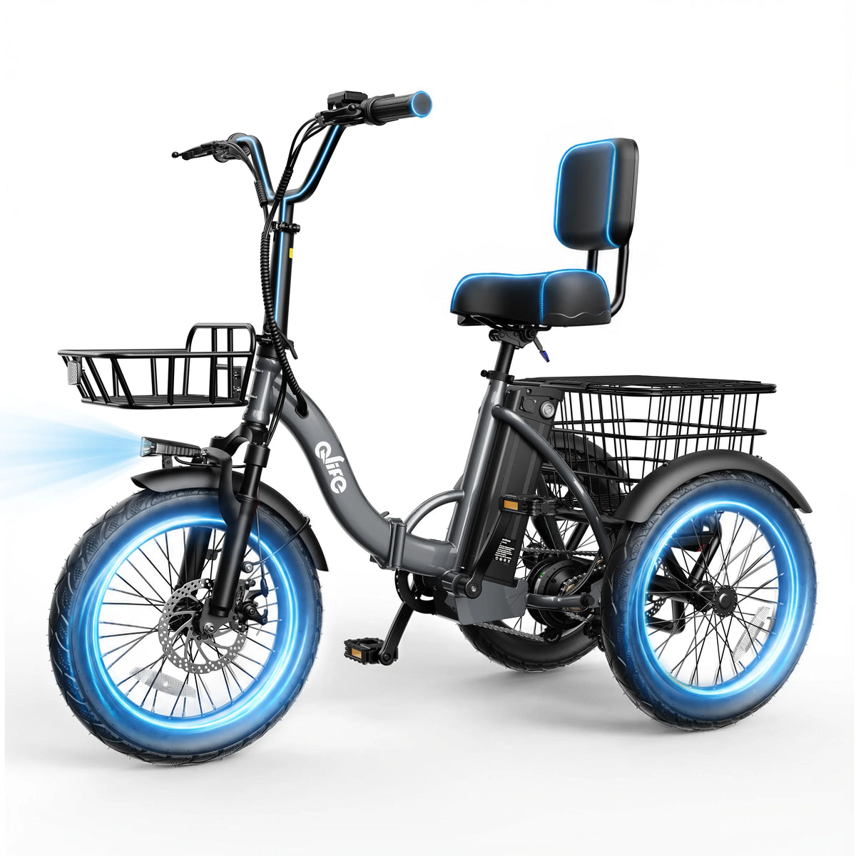 Qlife Triker 2.0 Folding Electric Trike With 1200W Motor