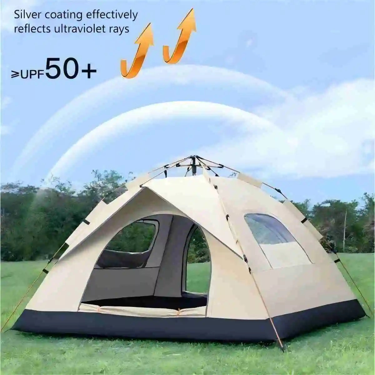 Pakicetus Outdoor Sunshade Camping Tent Two Doors Two Windows