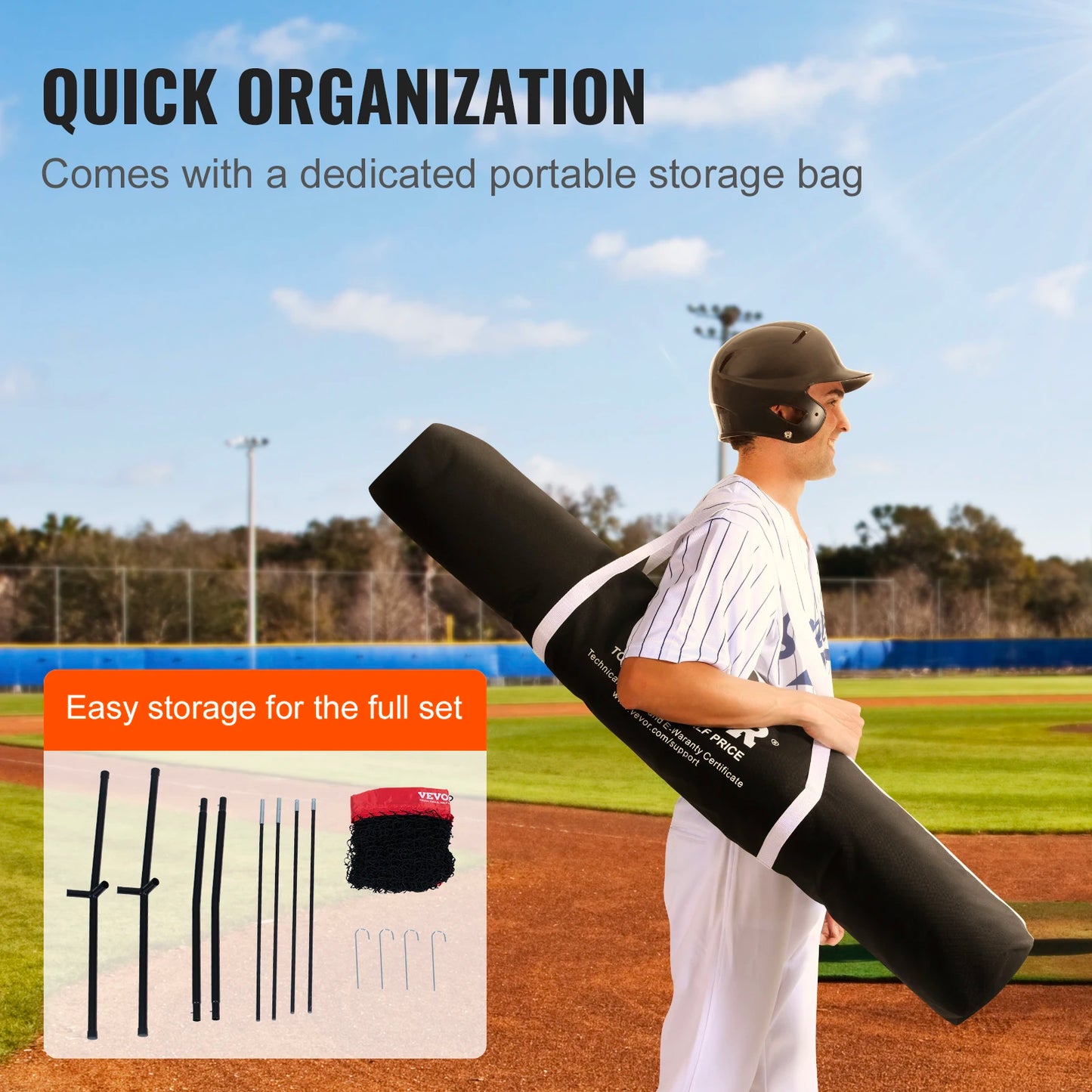 Baseball Softball Practice Net Portable Frame And Stakes