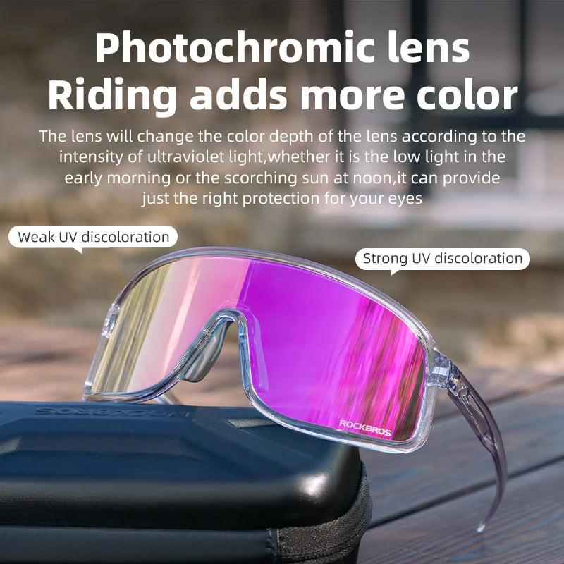 ROCKBROS Cycling Sunglasses UV400 Photochromic Polarized Unisex Sports Eyewear