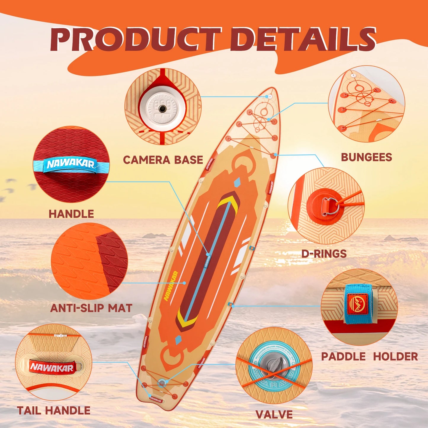 US Stock Professional Stand Up Paddleboard For Water Sports Reinforced