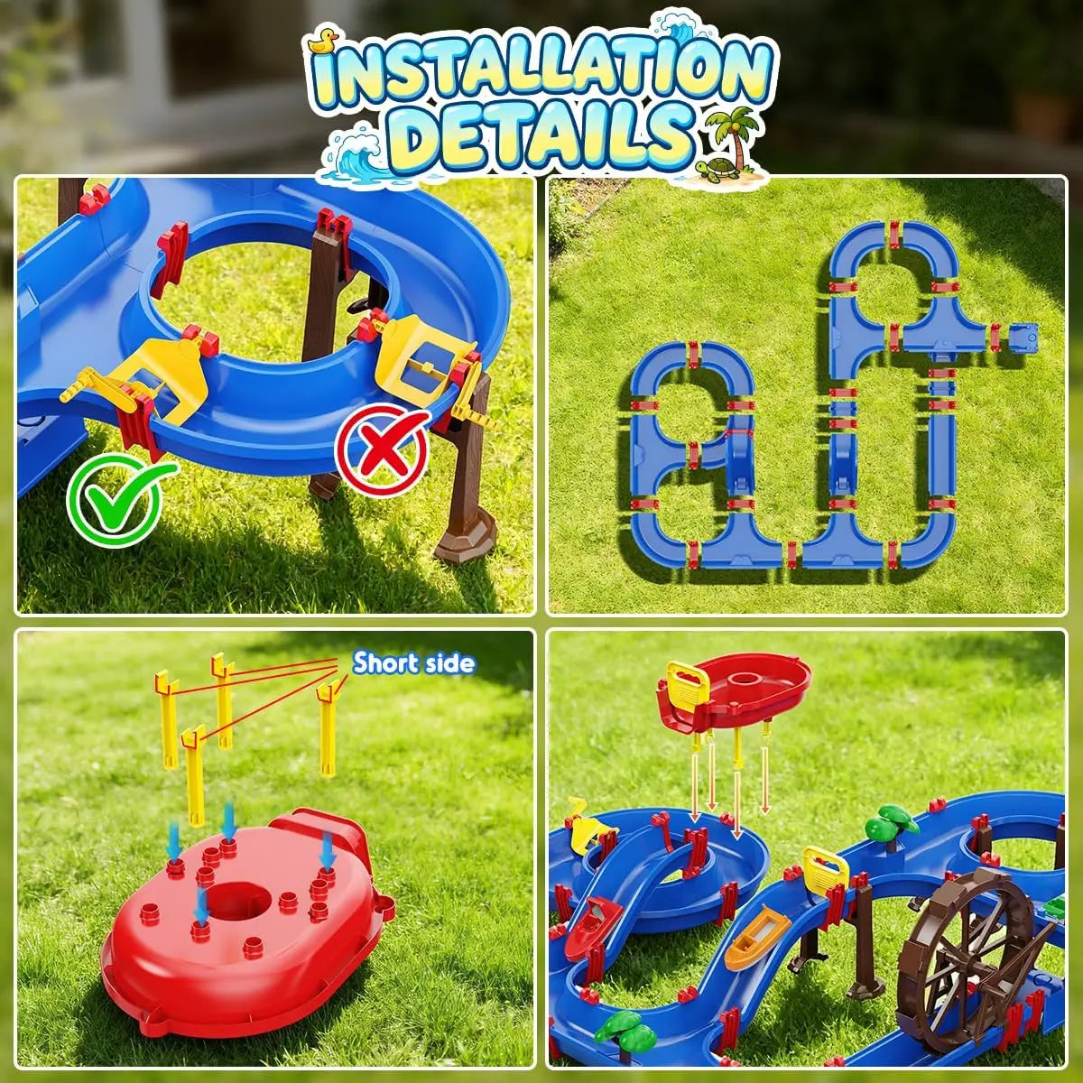 VATOS Outdoor Water Table With 2 Tier Water Wheel Playset