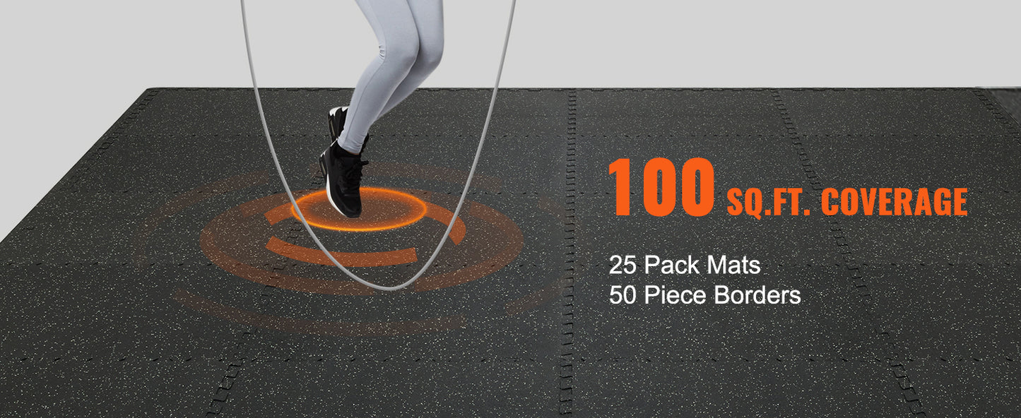 SucceBuy EVA Foam Rubber Top Interlocking Exercise Floor Mats